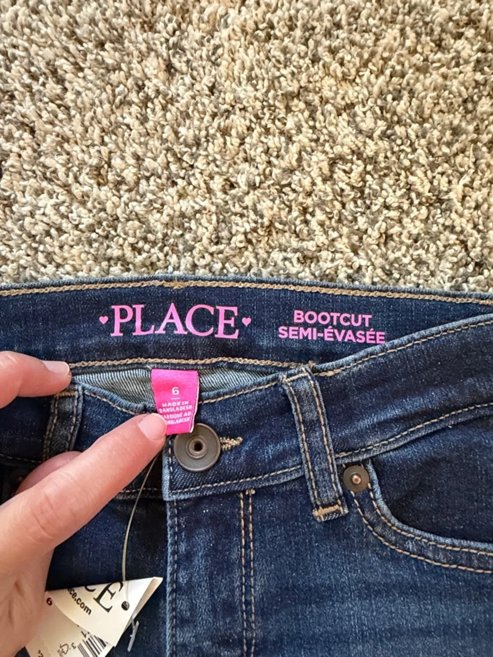 NWT The Children's Place Dark Blue Bootcut Jeans Girls size 6